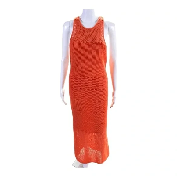 crochet halter neck dress Miss Circle Women Faelyn Off-White Double Fringe Crochet Halter Maxi Dress